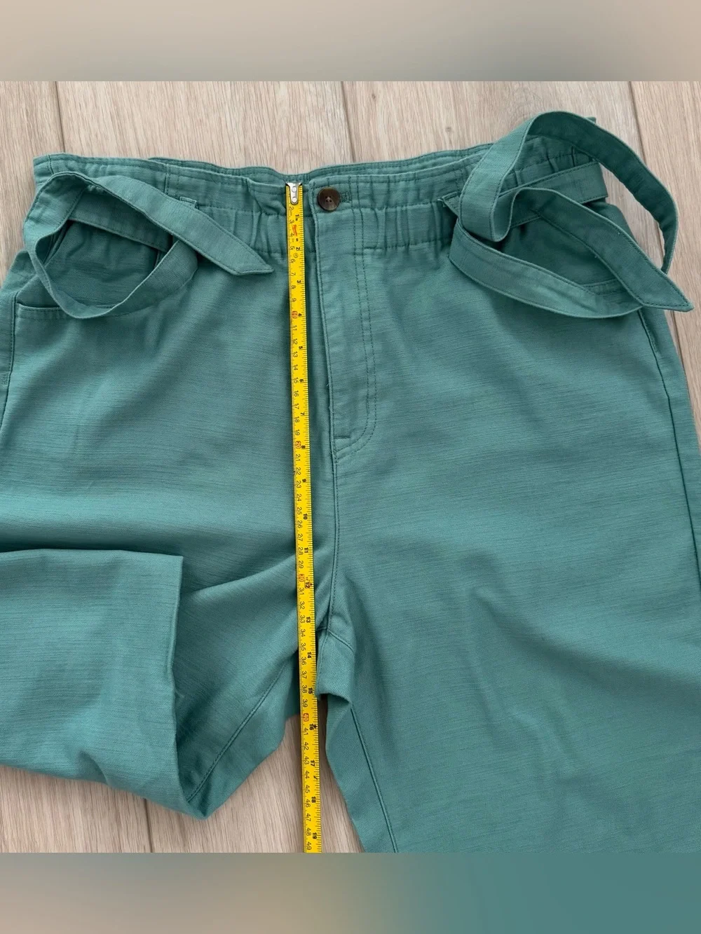 J. Crew women’s green size 14 cropped paper-bag waist loose cotton pants new NWT